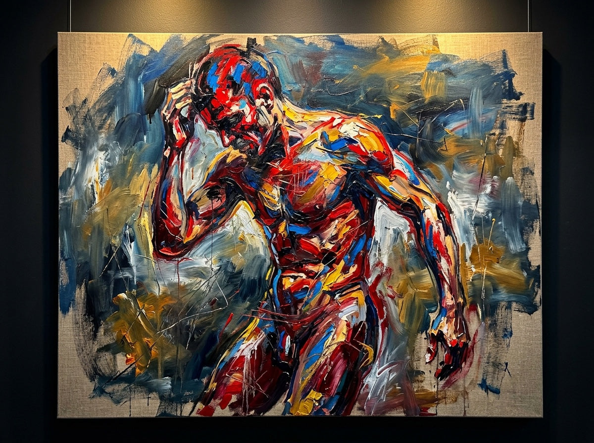 Abstract expressionist painting with bold brushstrokes and vibrant color representing emotion and movement in art