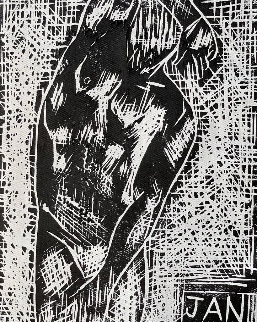 Zeus Linocut work